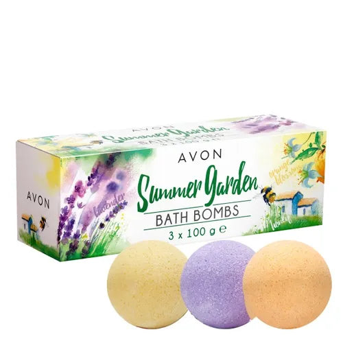 Avon Summer Garden Bath Bombs 3x100g Lavender, Orange Blossom & Honey New sealed