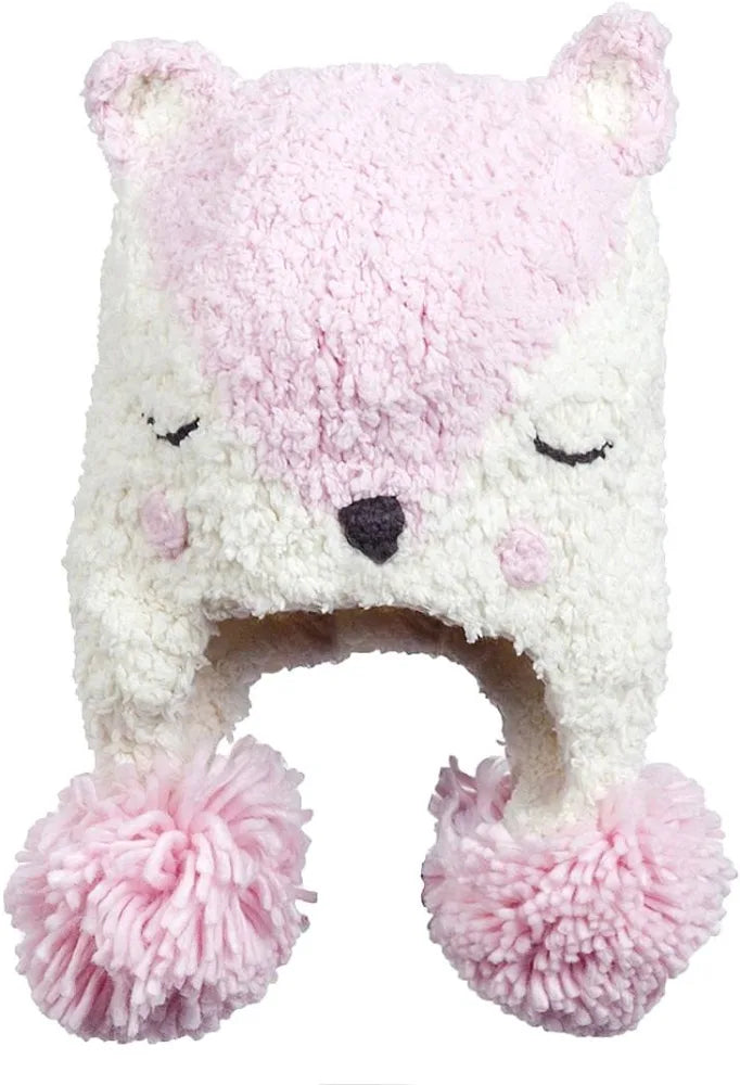 Girls Babaluno Pink Soft Fur Hat 0/12 or 12/24 months