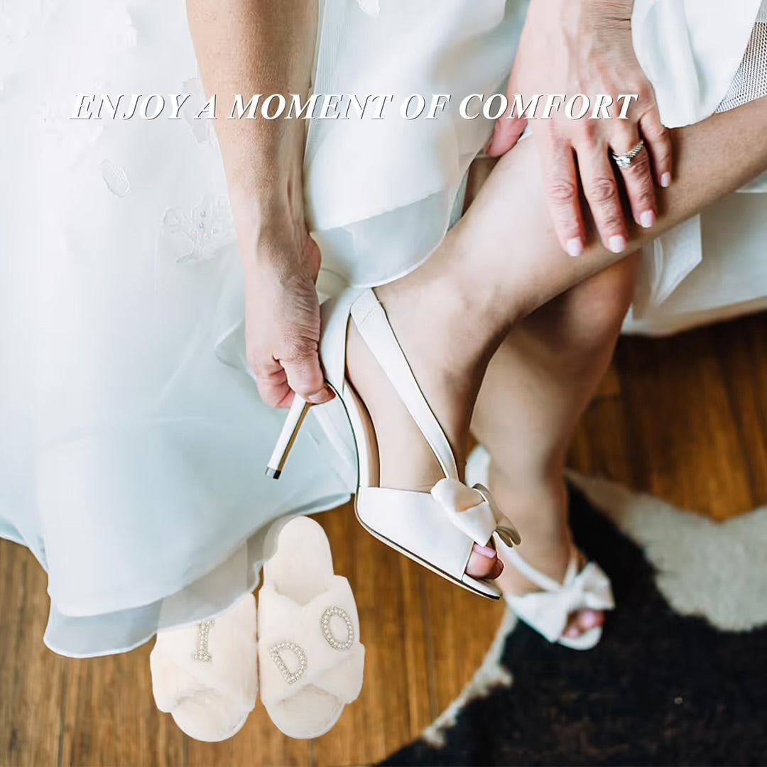 Bride to Be Gift Set Makeup Bag, Slippers, Hair Claw Clip – Wedding Gifts