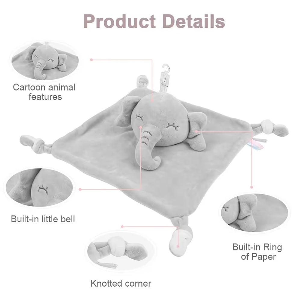 Vicloon Baby Comforter Blanket Soft Cuddle Toy for Infants – Elephant
