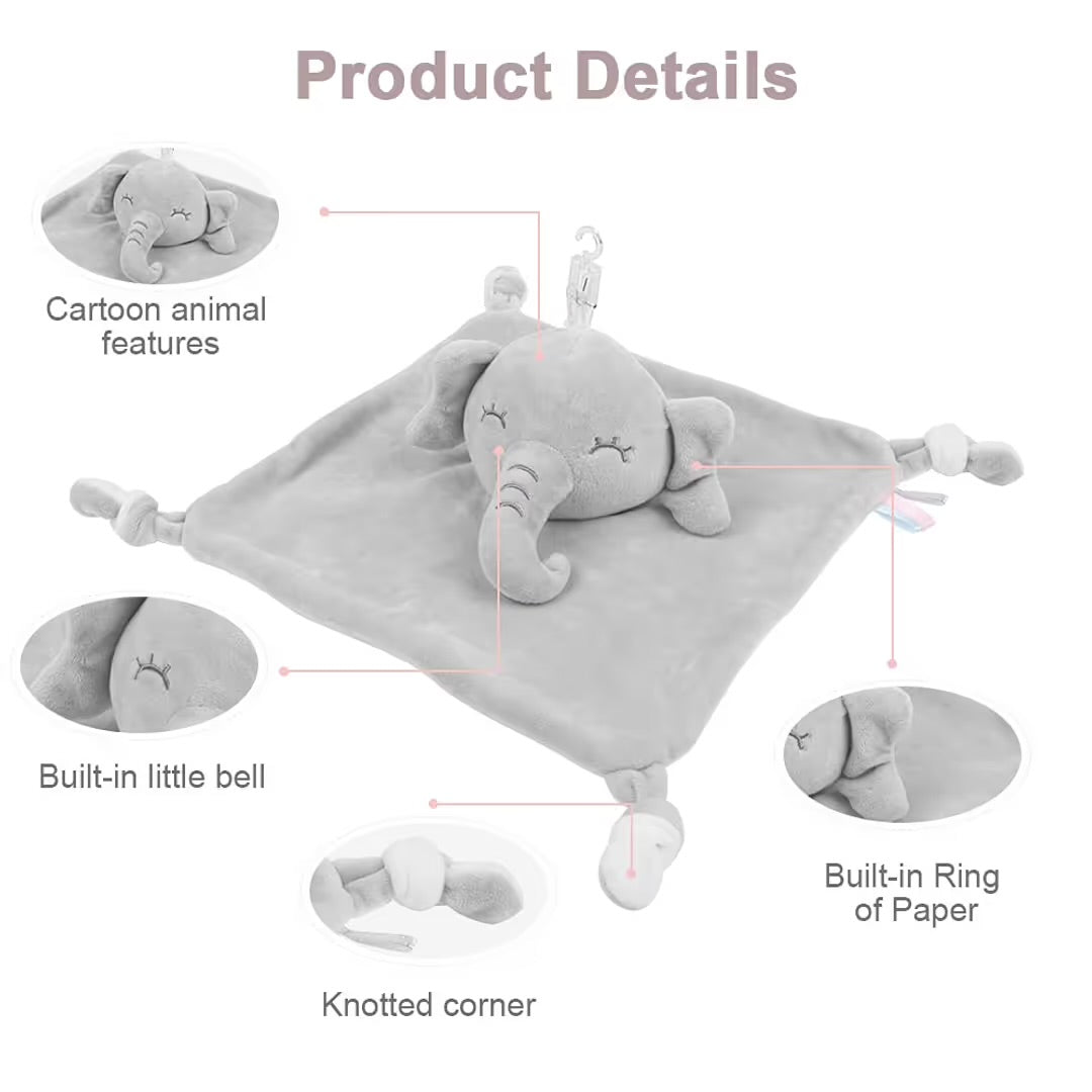 Vicloon Baby Comforter Blanket Soft Cuddle Toy for Infants – Elephant