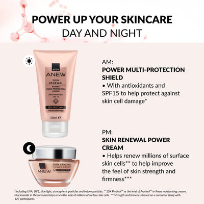 Avon Anew Skin Renewal Power Multi-Protection Shield - 50 ml Antioxidants SPF 15