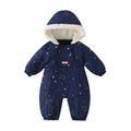 Baby Snowsuit Hooded Winter Romper Warm Insulated Outerwear - Navy 6-12 Months