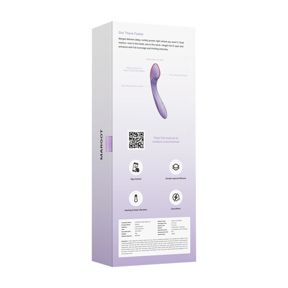 Svakom Margot G-Spot Vibrator - Lilac, Deep Vibration Power
