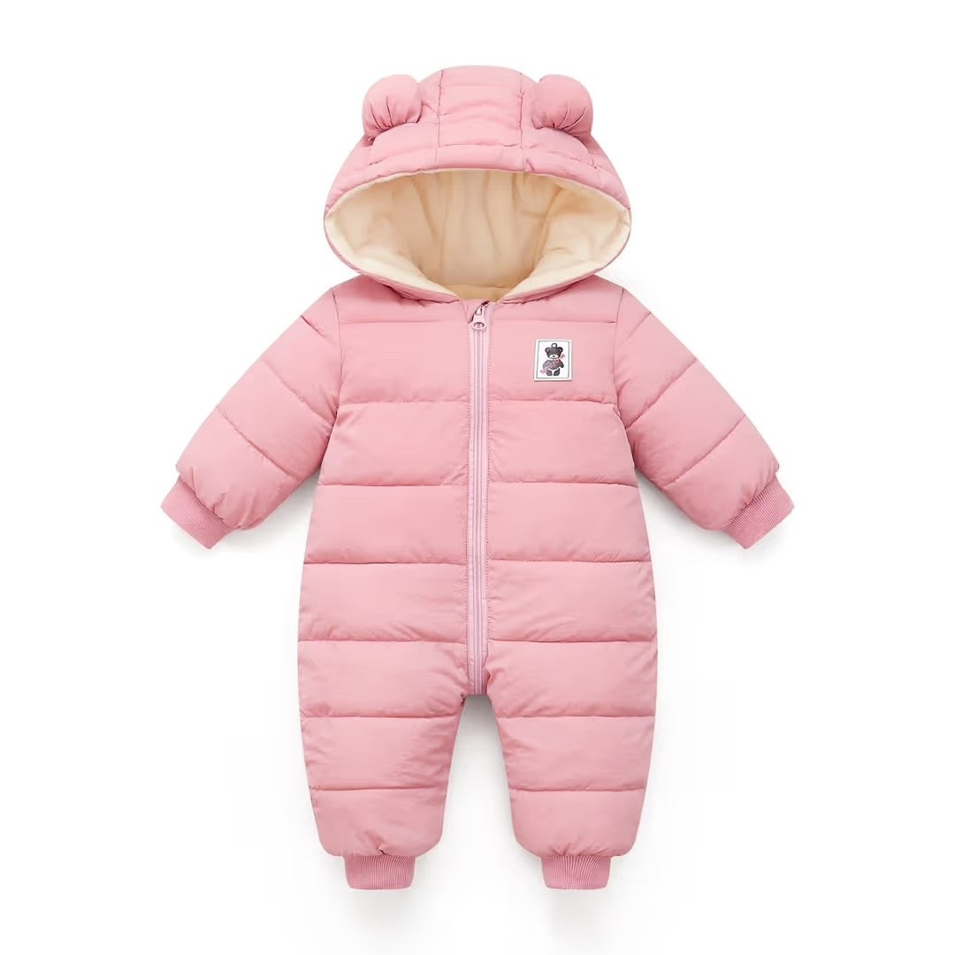 Baby Winter Snowsuit Hooded Warm Romper Insulated Jumpsuit - 9-12 Months
