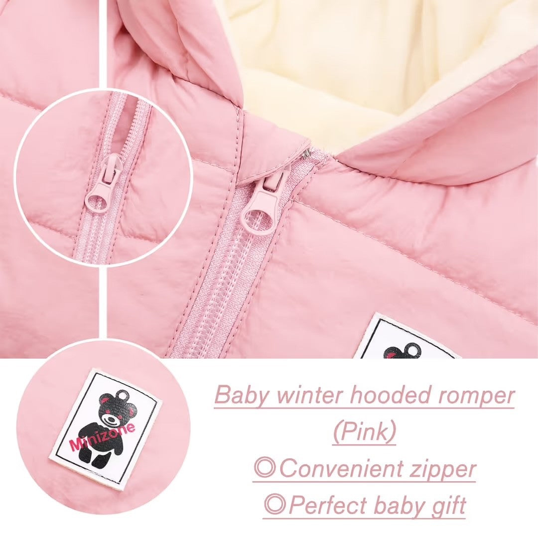 Baby Winter Snowsuit Hooded Warm Romper Insulated Jumpsuit - 9-12 Months
