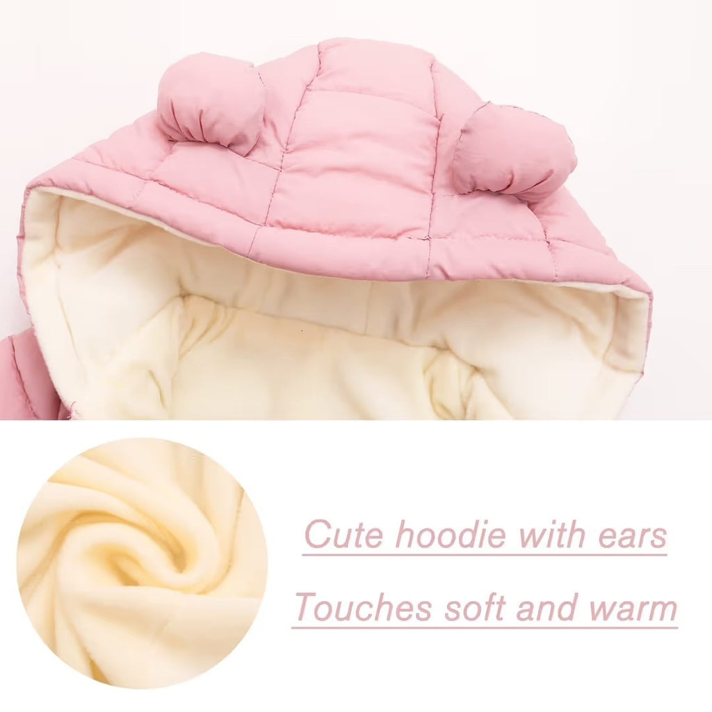 Baby Winter Snowsuit Hooded Warm Romper Insulated Jumpsuit - 9-12 Months