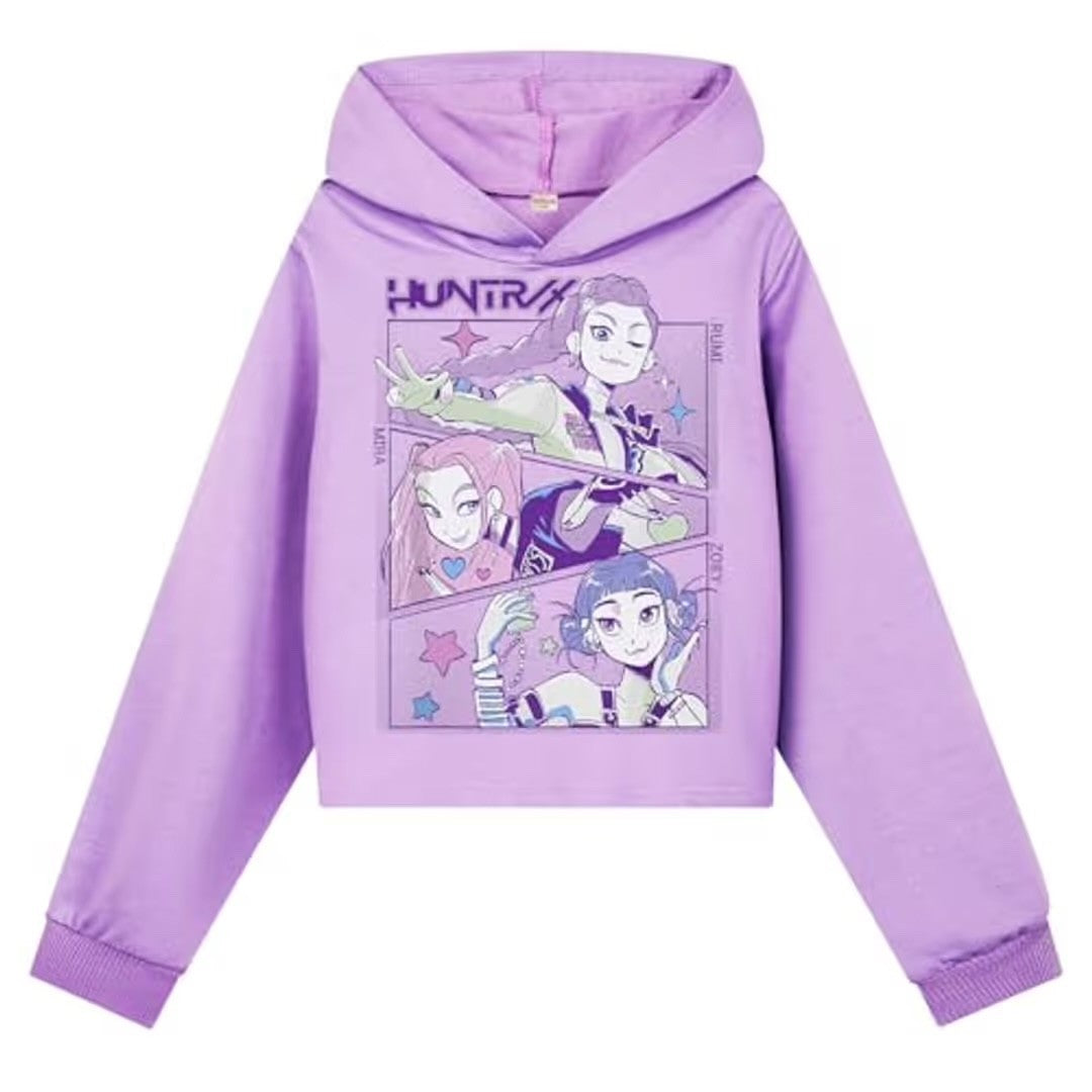 Forlcool Girls Cotton Hoodie Pullover – Purple 130cm 5-7 years