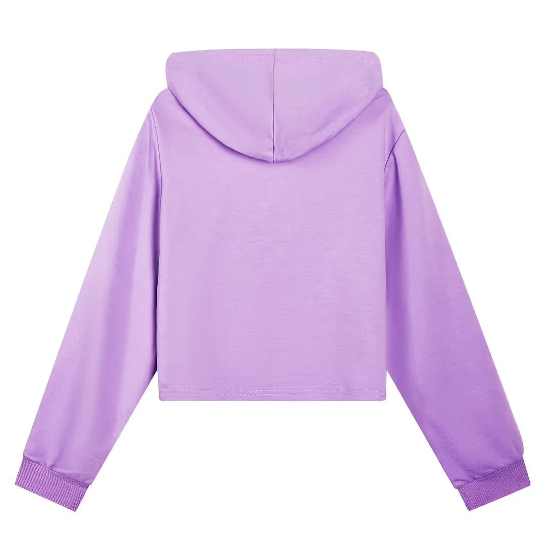 Forlcool Girls Cotton Hoodie Pullover – Purple 130cm 5-7 years